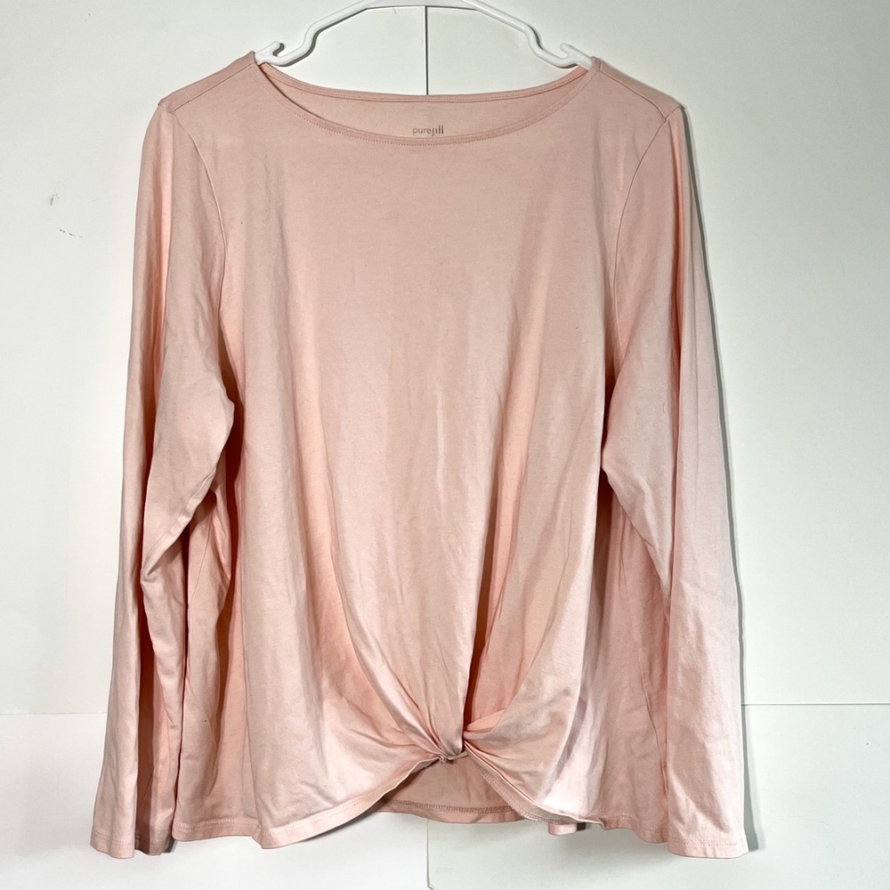 PUREJILL Pure All Soft-Knot Top in pink